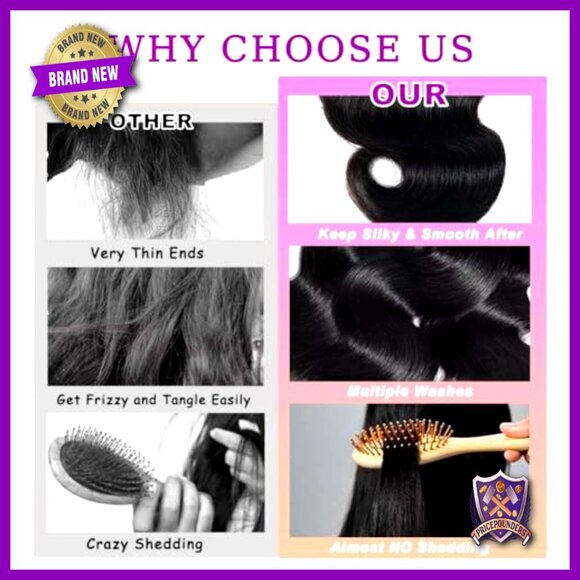 Body Wave Human Hair Extensions 16-22 Inch Brazilian Bundles Soft